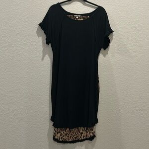 Umgee black and cheetah print dress. Size small.